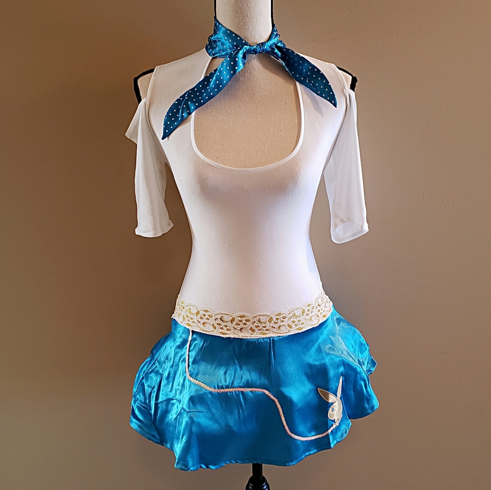New 3pc PLAYBOY Fifties Flirt Halloween Costume M - Picture 4 of 11